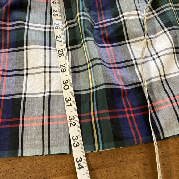Vtg Ralph Lauren Tartan Plaid Skirt Sz 10 White Blue Label 90s Academia Preppy - Picture 9 of 10
